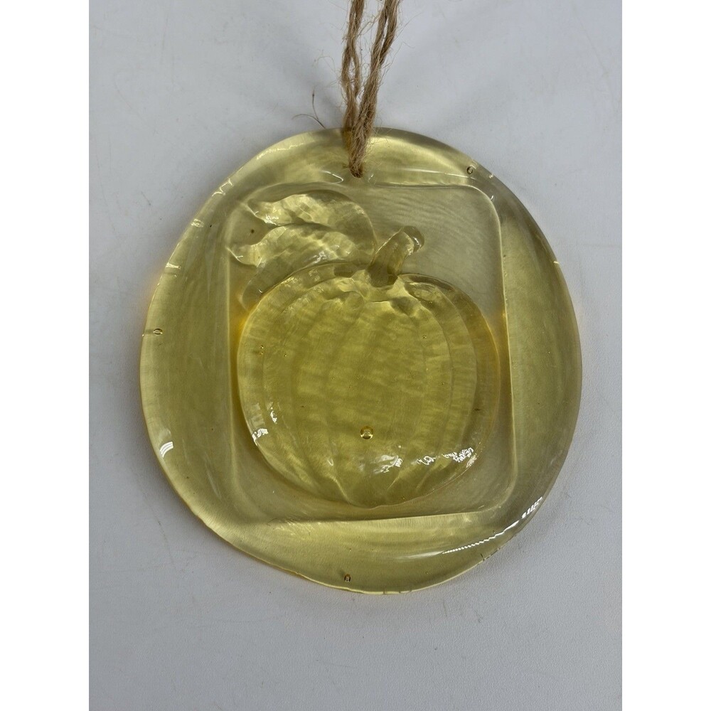 Blenko Glass Suncatcher Pumpkin Yellow Harvest Autumn